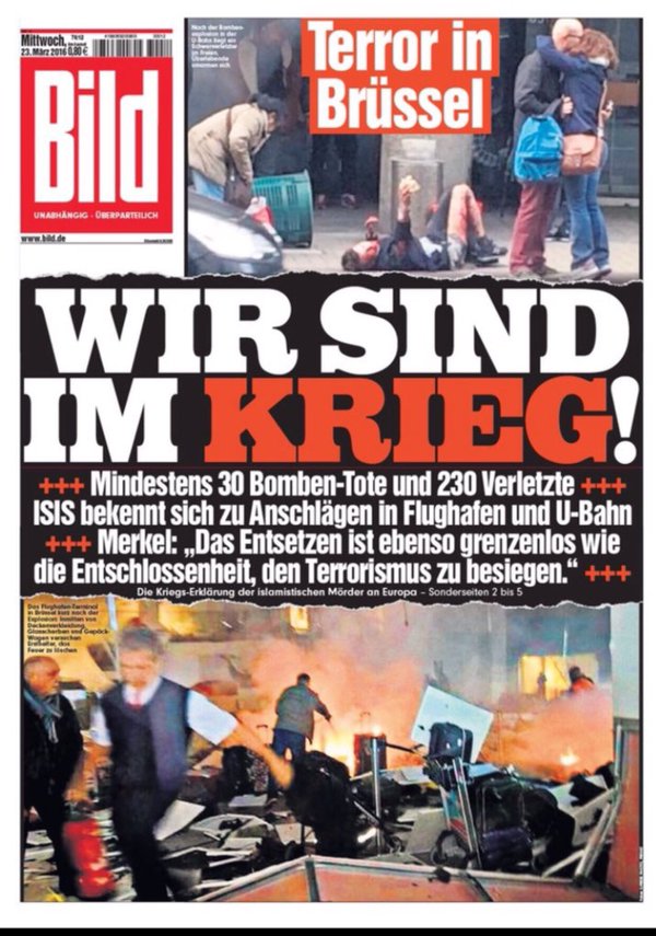 We Are at War headline in German magazine